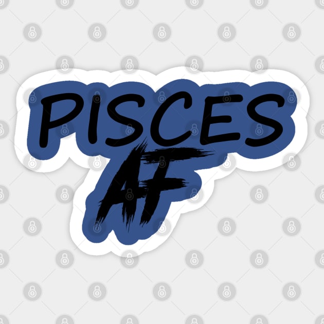 PISCES AF BLACK Sticker by Everyday Magic